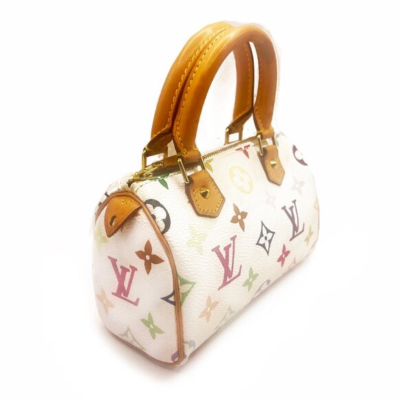 Authentic Louis Vuitton Mini Nano Speedy Monogram Multicolor Sac Bag HL White - Picture 7 of 14